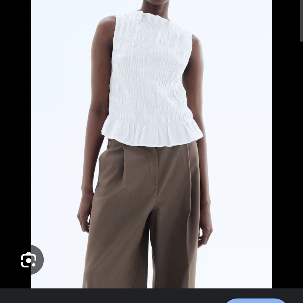 H&M White Sleeveless Tank Top